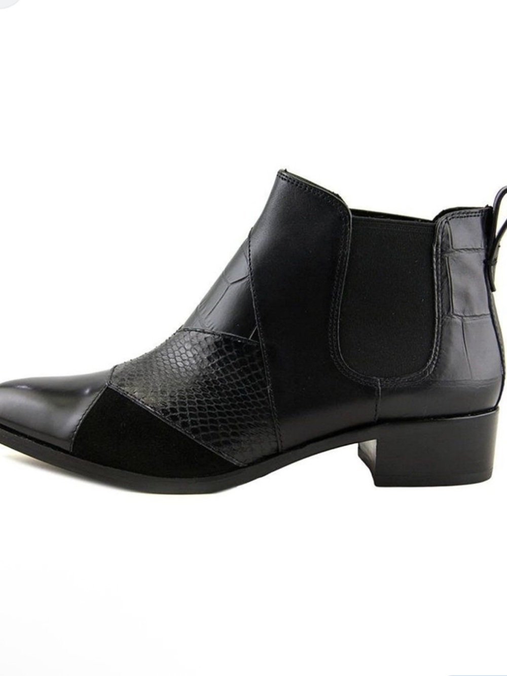 Coach Black Suffolk patchwork Leather Women's Ankle Boot with Textured Panel - Picture 9 of 9
